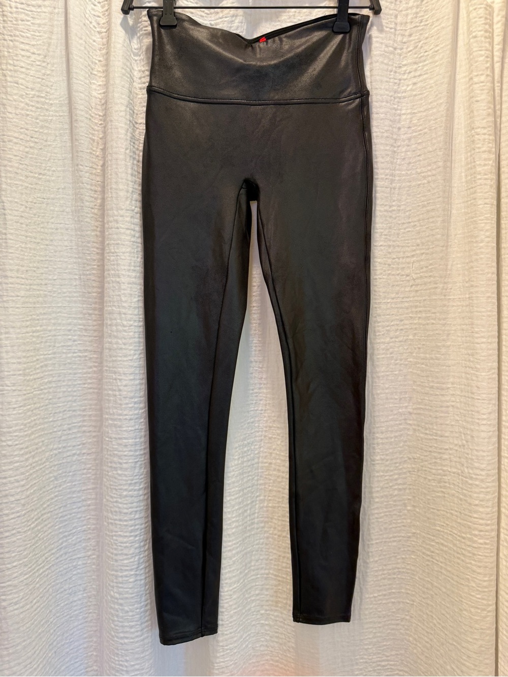 SPANX Faux Leather Leggings Black High Waisted Shaper Tummy Control